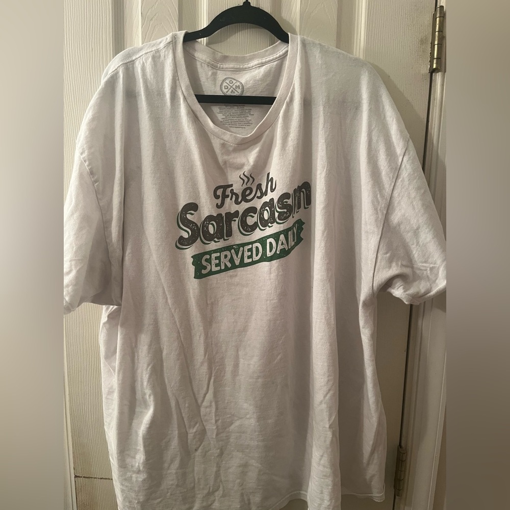 3XL Fresh Sarcasm Graphic Tee - White
